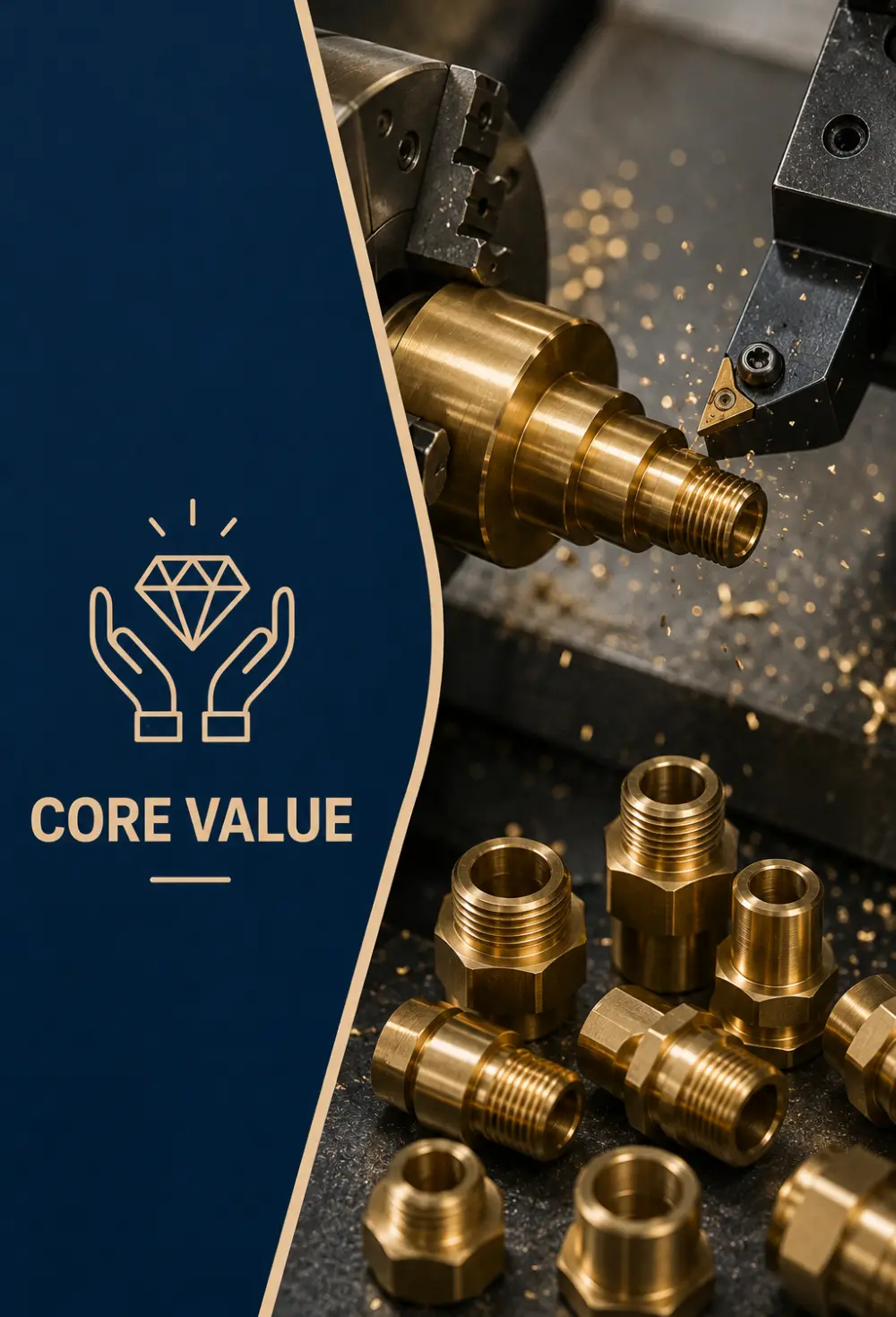 Core values of  Mega Metals highlighting quality, innovation, integrity,
                                    customer commitment and manufacturing excellence