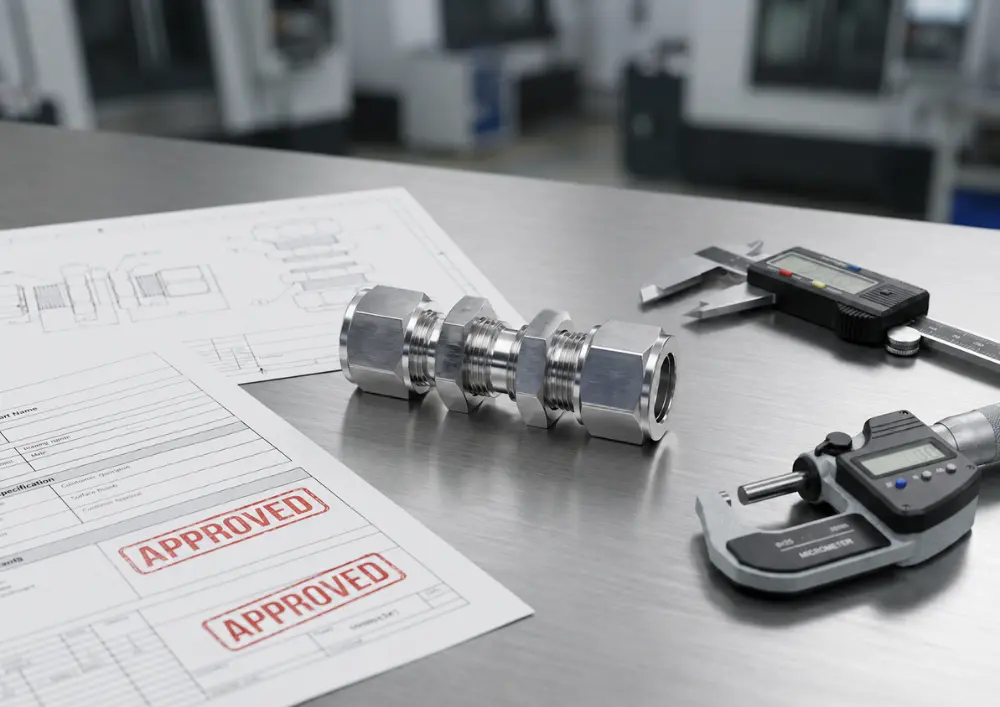 Customer sample approval process for custom brass component manufacturing