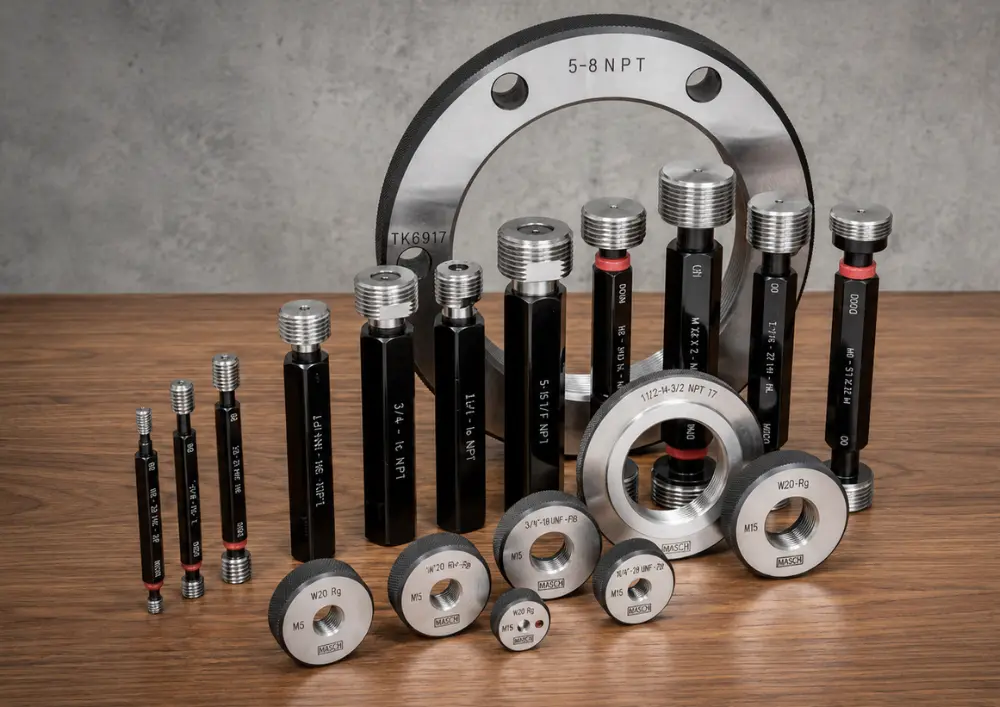 Thread Ring and Plug Gauges for Accurate Thread Inspection of Brass Components